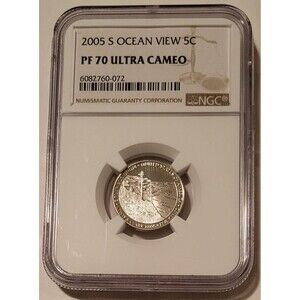 2005 S Jefferson Nickel Ocean View Proof PF70 UC NGC